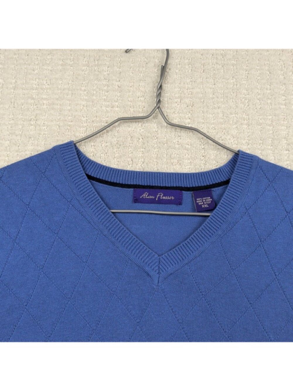 Alan Flusser Sleeveless Golf Sweater Knit Argyle Vest Men Sz XXL Preppy Retro - Picture 2 of 8